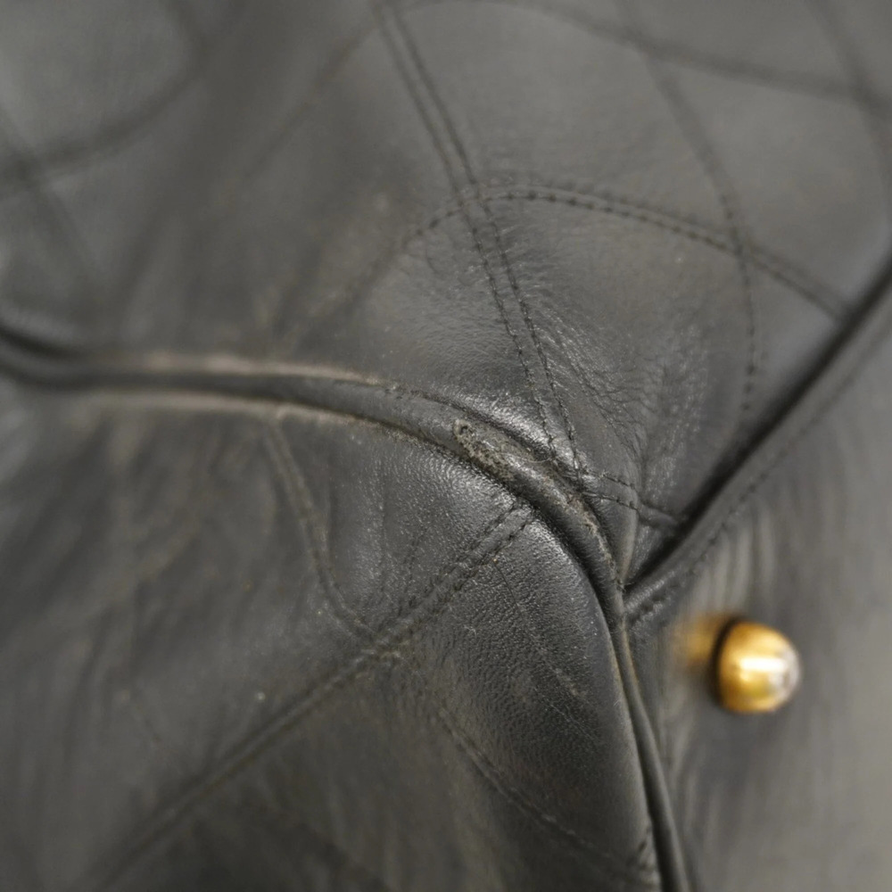 CHANEL Black Lambskin Leather Boston Bag - Picture 7 of 16